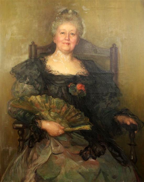 Circle of Philip de László (1869-1937) Portrait of a seated lady 44 x 36in., ornate giltwood frame